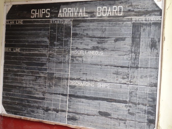 The ships arrival board at the Old Lloyd's Office Galle Fort