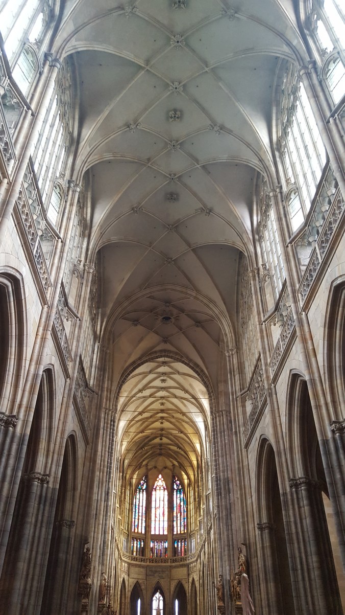 The Gothic nave of St. Vitus' Cathedral, Prague Castle complex