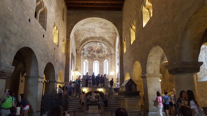 The nave of the 12th century Romanesque St. George's Basilica, Prague