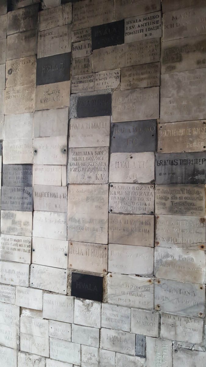 Plaques on the wall inside the Stone Gate, Zagreb