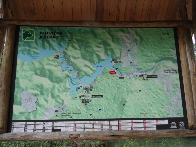 One of the park maps, Plitvice National Park