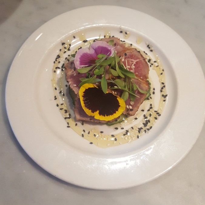 Very pretty tuna tataki at Wright Bros., Spitalfields