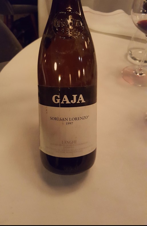 Gaja wine at Noize restaurant, Fitzrovia