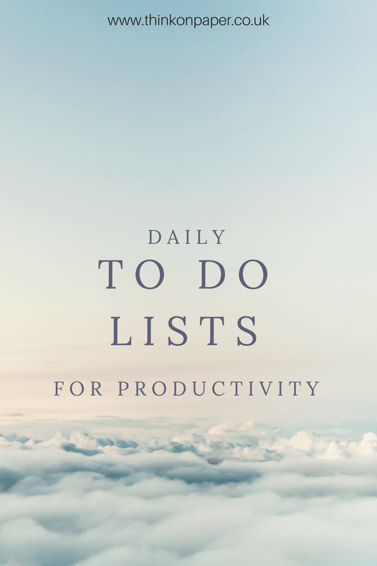 Daily to do lists for productivity