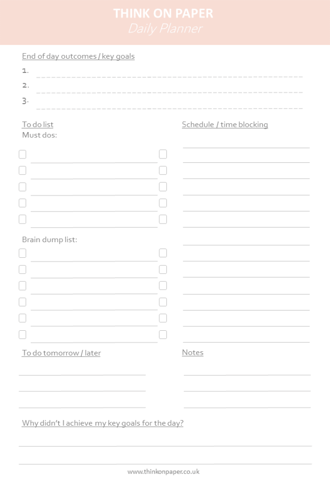 Think on Paper- Daily Planner