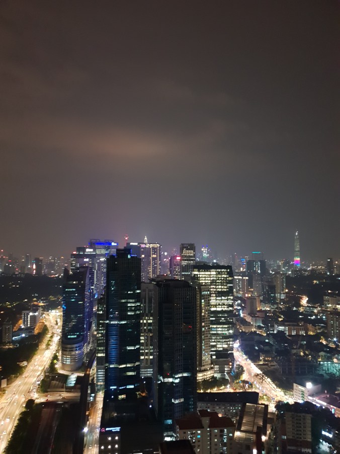 View of Kuala Lumpur from the bar at the Alila hotel, Brickfields, Kuala Lumpur