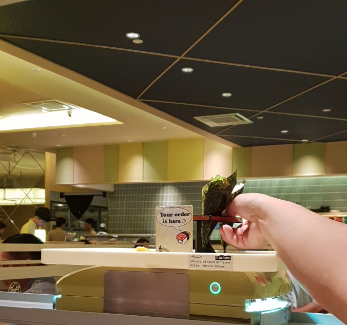 Robot waiter at Sushi Zanmai, Mid Valley Mall, Kuala Lumpur