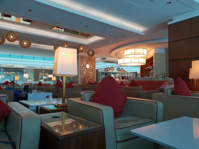The vast Emirates lounge in Dubai Airport