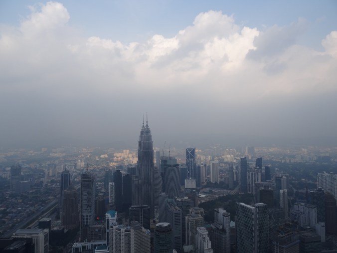 View of the Petronas Towers from the Menara KL Tower