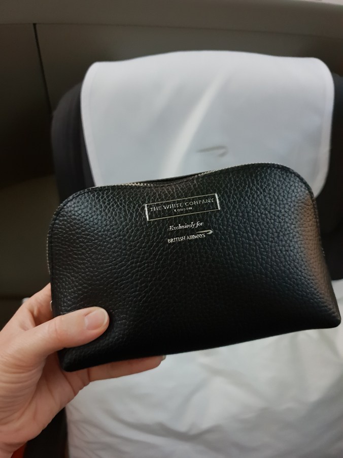 British Airways Club World White Company amenity kit