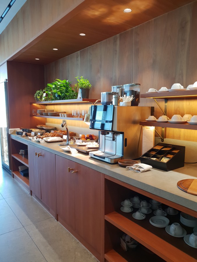 Cathay Pacific First Class Lounge buffet selection
