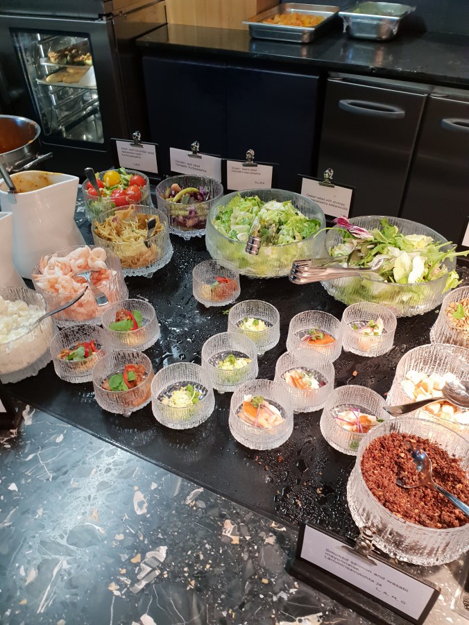 Finnair First Class Lounge, Helsinki Vantaa, cold starter selection