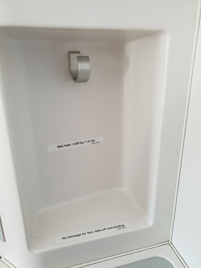Finnair business class handy storage hook