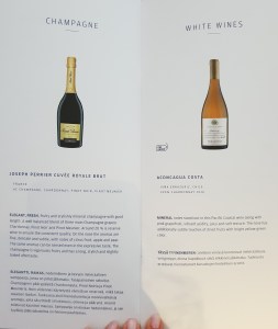 Finnair A350 business class wine list