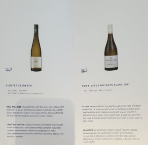 Finnair A350 business class wine list
