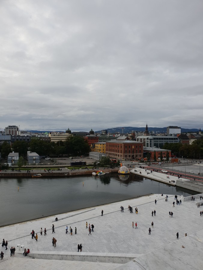 Views over Oslo from the roof of Oslo Opera House