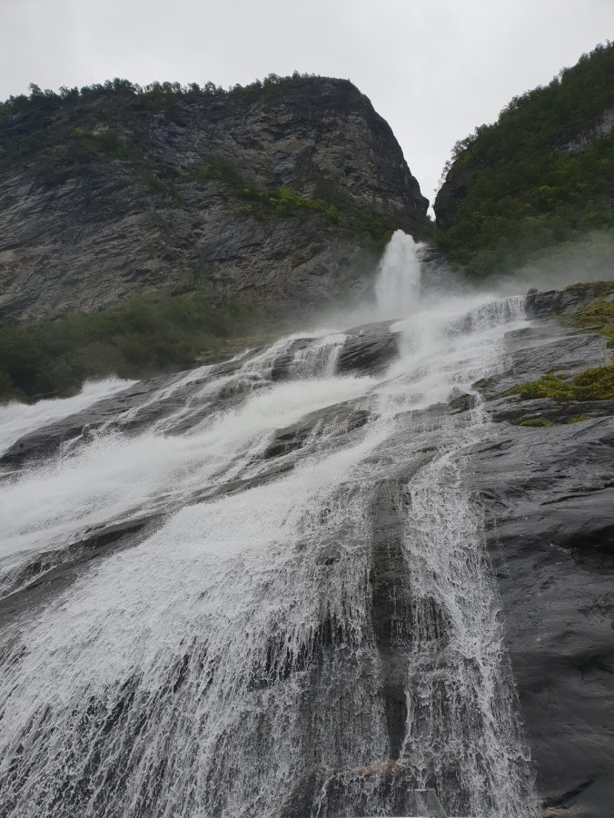 Up close and personal with a Geirangerfjord waterfall