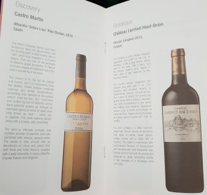 Qatar Airways business class wine list