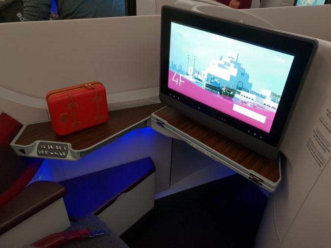 Qatar Airways business class entertaintment