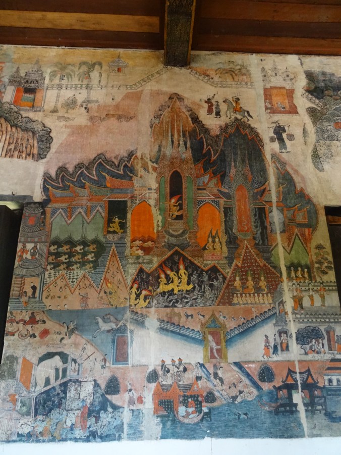 Wall paintings in Wat Pahouak, Luang Prabang