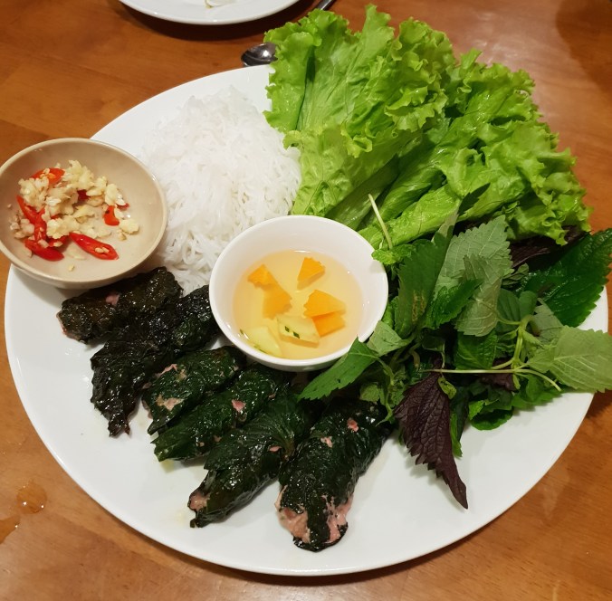 Chả lá lốt at Hong Hoai's, Hanoi