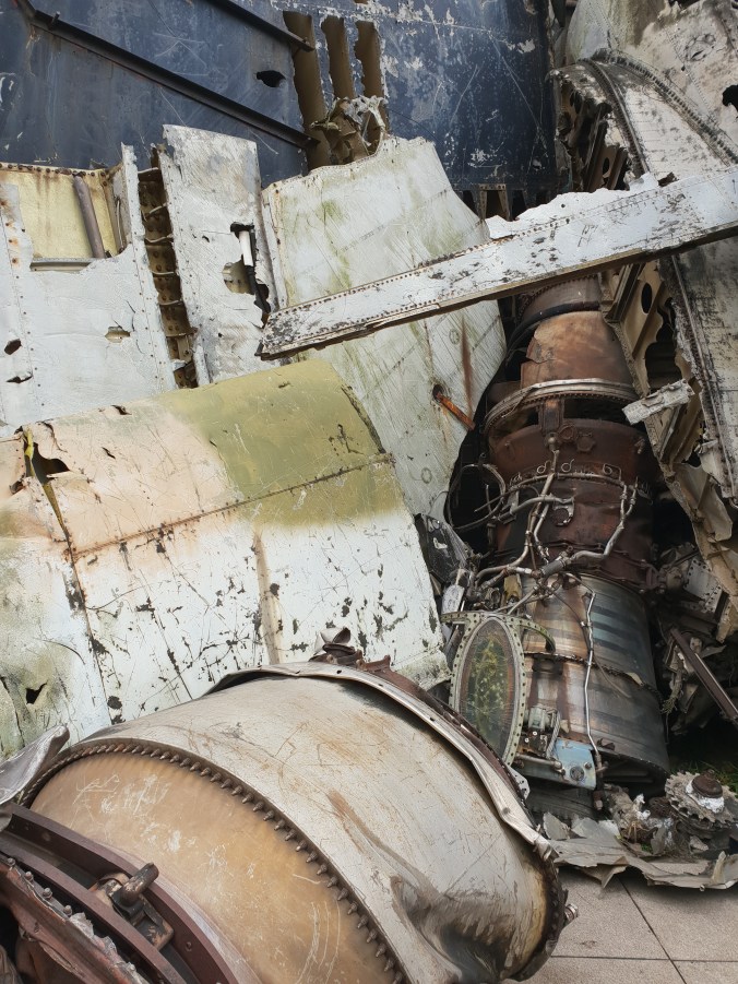 Scrap from aircraft shot down over Vietnam, Military History Museum, Hanoi