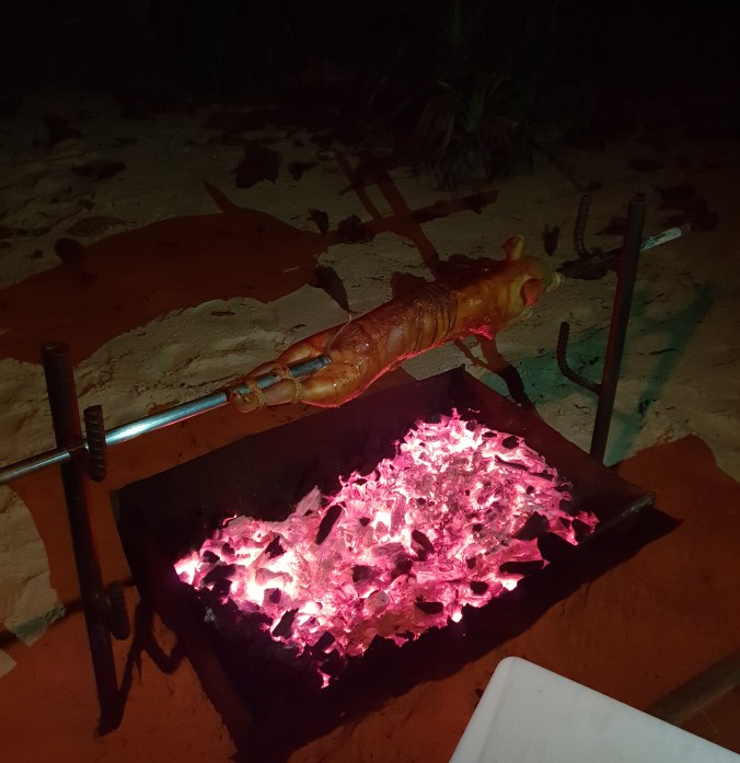 Lechon on the beach, Amanpulo