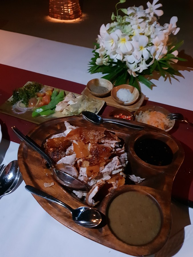 Lechon dinner on the beach, Amanpulo