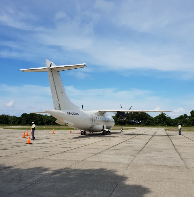 Larger aircraft for the flight back to Manila, Amanpulo