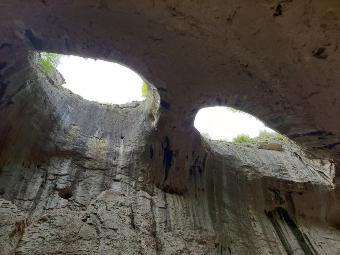 The 'eyes' of Prohodna Cave